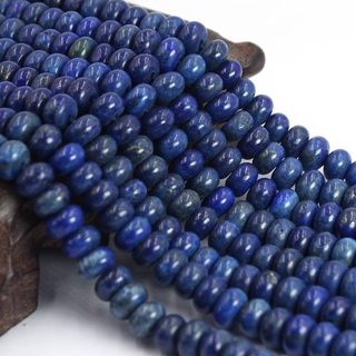 Hạt Đá Lapis Lazuli Rondelle Tự Nhiên Màu Xanh Dương Kích Thước 5x8mm Dùng Làm Đồ Trang Sức 15"