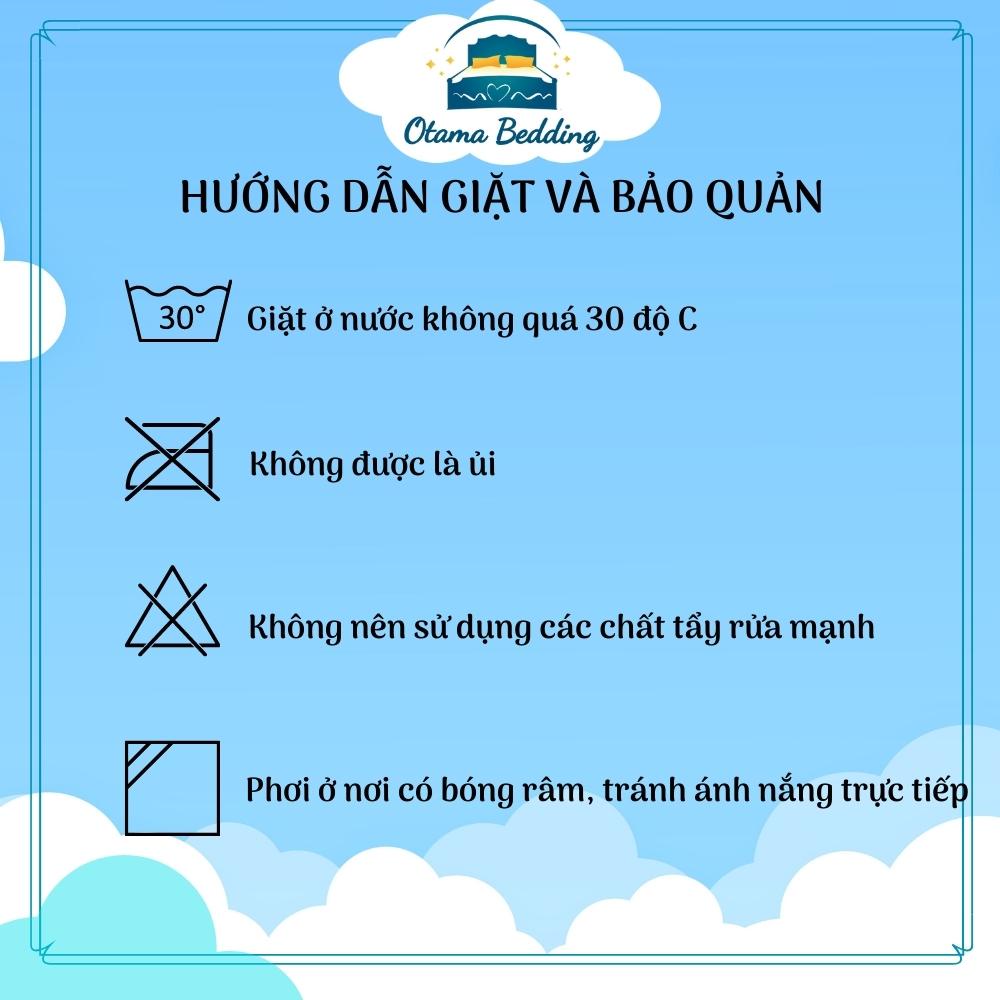 Set 4 món chăn ga gối đệm cotton poly mát lạnh mềm mại in hình cute Otama Bedding
