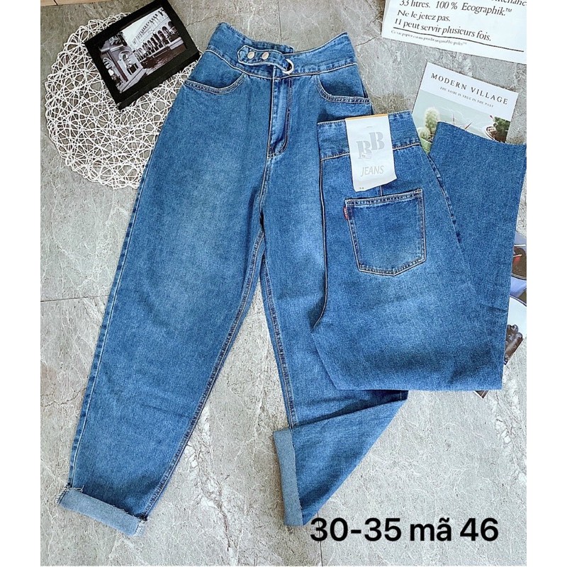 Quần jean baggy nữ MS46 ✈️ FREESHIP ✈️ Quần jean baggy nữ lưng cao size đại lưng kiểu hàng VNXK bigsize - 2KJean