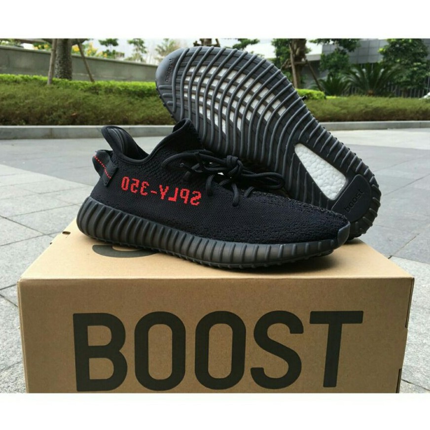 [Discount]ori Adidas Yeezy Boost 350 V2 Core Black Red Big size UK3.5-UK12.5 running shoes