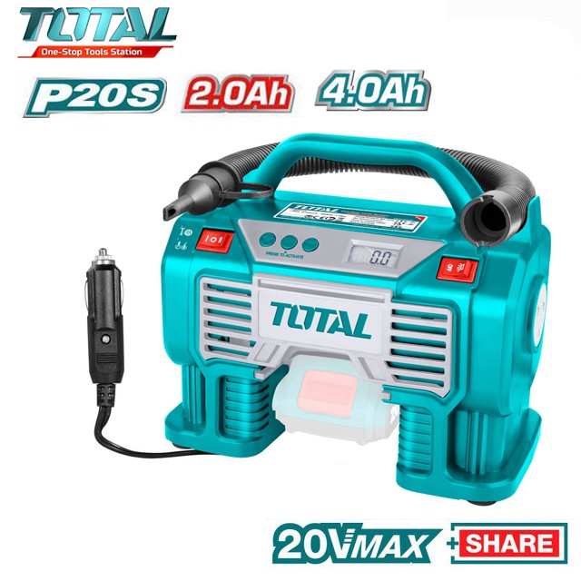 MÁY BƠM HƠI TỰ ĐỘNG DÙNG PIN TOTAL 20V TACLI2002 ( không kèm pin và sạc )