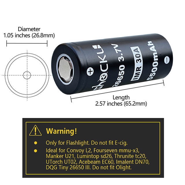 [P58] Pin Shockli 26650 5500mah xả cao 20A/30A mới