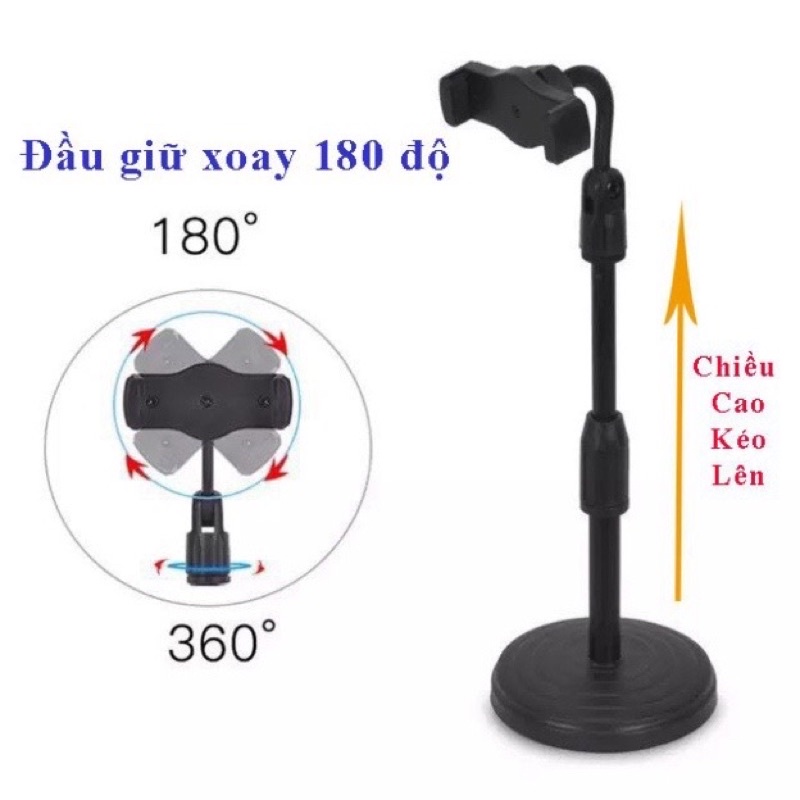 {Hàng Đẹp} Giá Đỡ Điện Thoại Livestream Xem Video Ổn Định Xoay 360 Đa Dụng