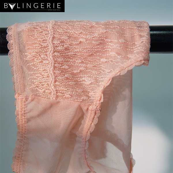 Bộ đồ lót ren nữ BY LINGERIE màu hồng không gọng đệm mút mỏng | B166 | BigBuy360 - bigbuy360.vn