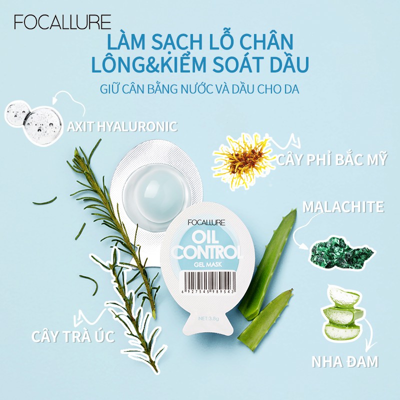 Mặt Nạ Dưỡng Ẩm Kiềm Dầu 7 Ngày Focallure 3.8g Chất Lượng Cao