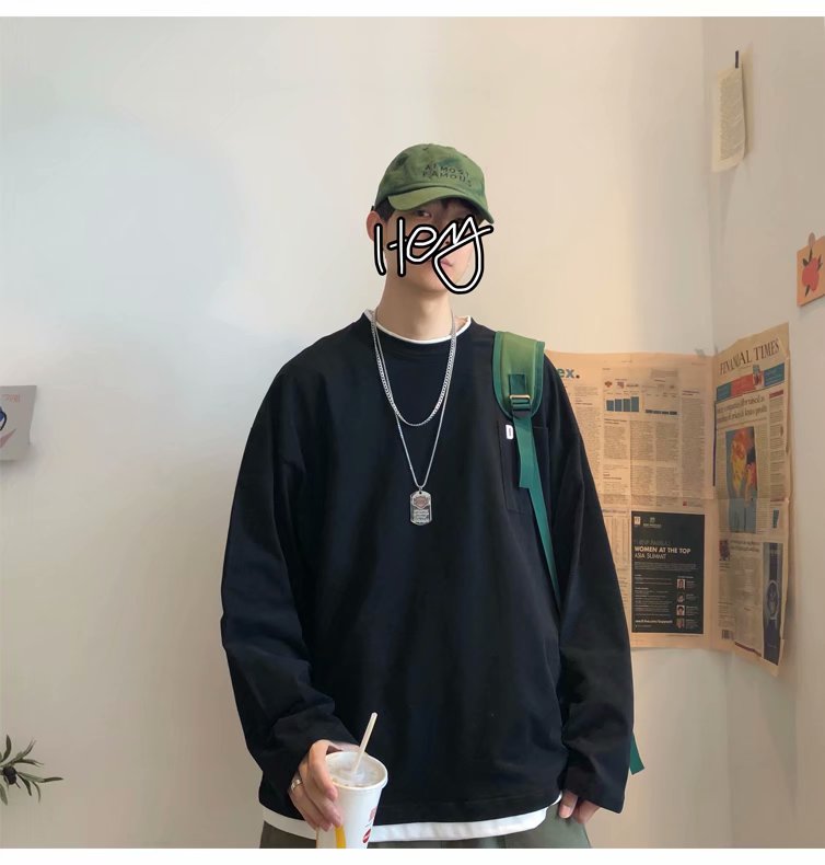 Áo Thun Tay Dài Giả Hai Lớp Phong Cách Hàn Quốc 5 Màu Lựa Chọn Cho Nam | BigBuy360 - bigbuy360.vn