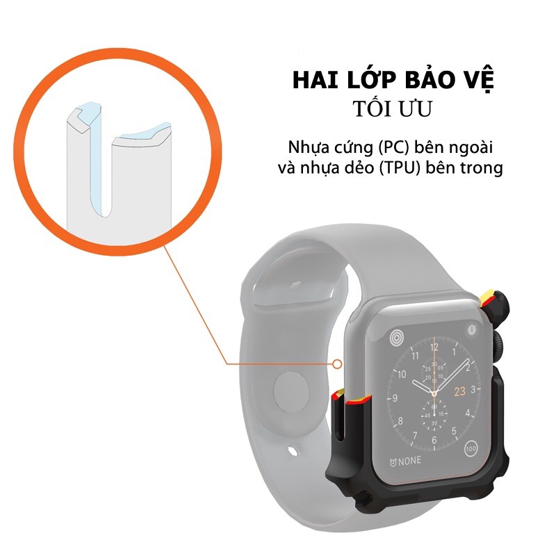 Ốp Chống sốc cho Apple Watch Series 4 , 5 , 6 Size 44 mm UAG cao cấp