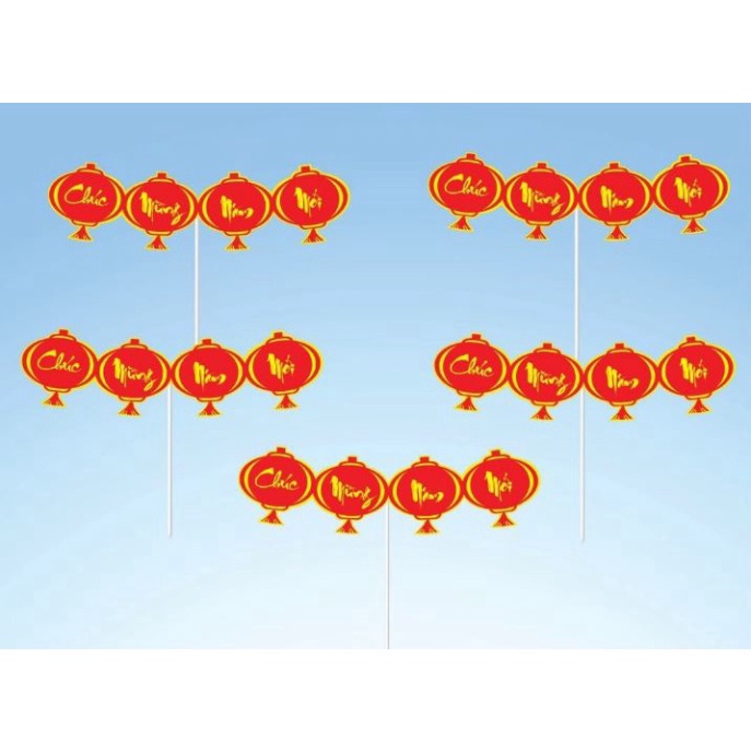 đồ trang trí bánh kem [FREESHIP] thẻ cắm bánh tết ,thần tài