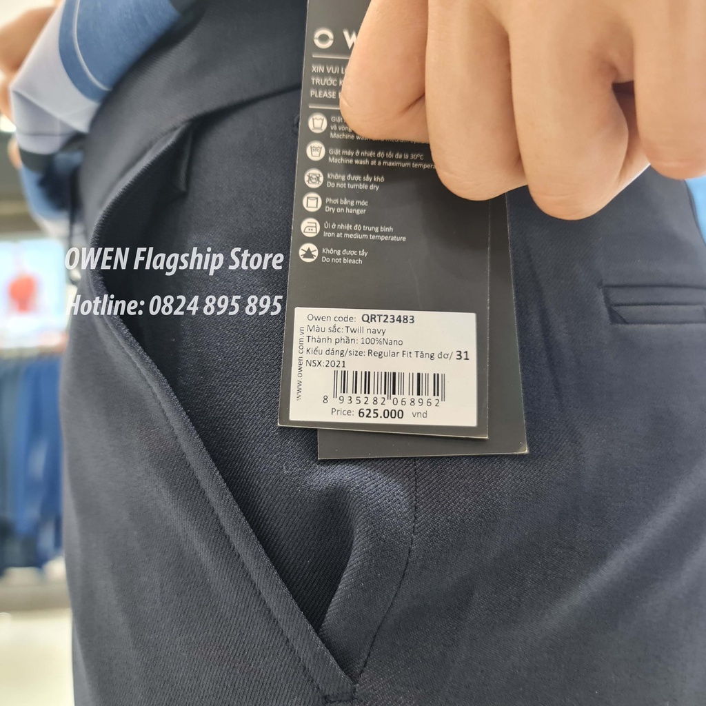 OWEN -  Quần âu nam công sở dáng REGULAR trợ cạp Tăng đơ co dãn sợi NANO mã QRT23483 - OWEN Flagship Store