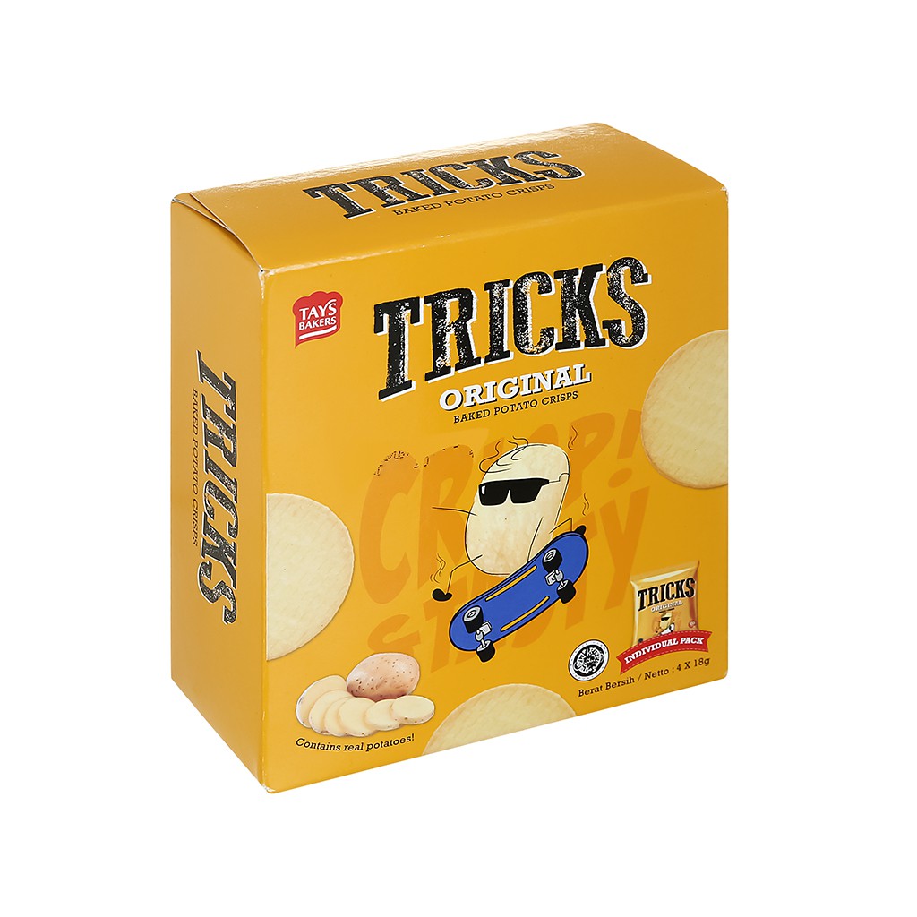 Bánh khoai tây chiên vị tự nhiên Tricks hộp 72g