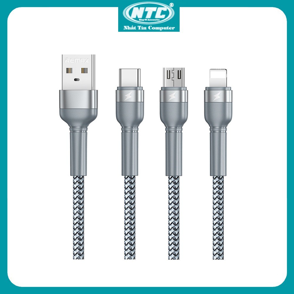 Cáp sạc và truyền dữ liệu Remax MicroUSB RC-124m / LN RC-124i / TypeC RC-124a 2.4A dài 1M