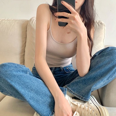Áo hai dây thể thao XIAOZHAINV có mút đệm ngực 8 màu tùy chọn thời trang cho nữ
