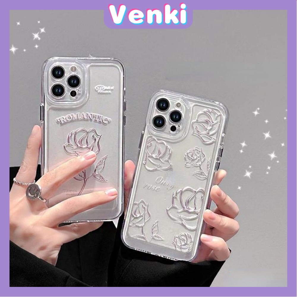 Ốp điện thoại TPU mềm nút mạ họa tiết hoa hồng thích hợp cho iPhone 13 Pro Max iPhone 12 Pro Max iPhone 11 iPhone7Plus