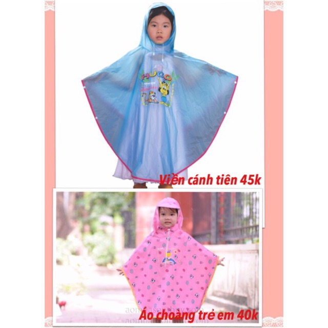 Áo mưa choàng trẻ em thủ đô vàng,hanani
