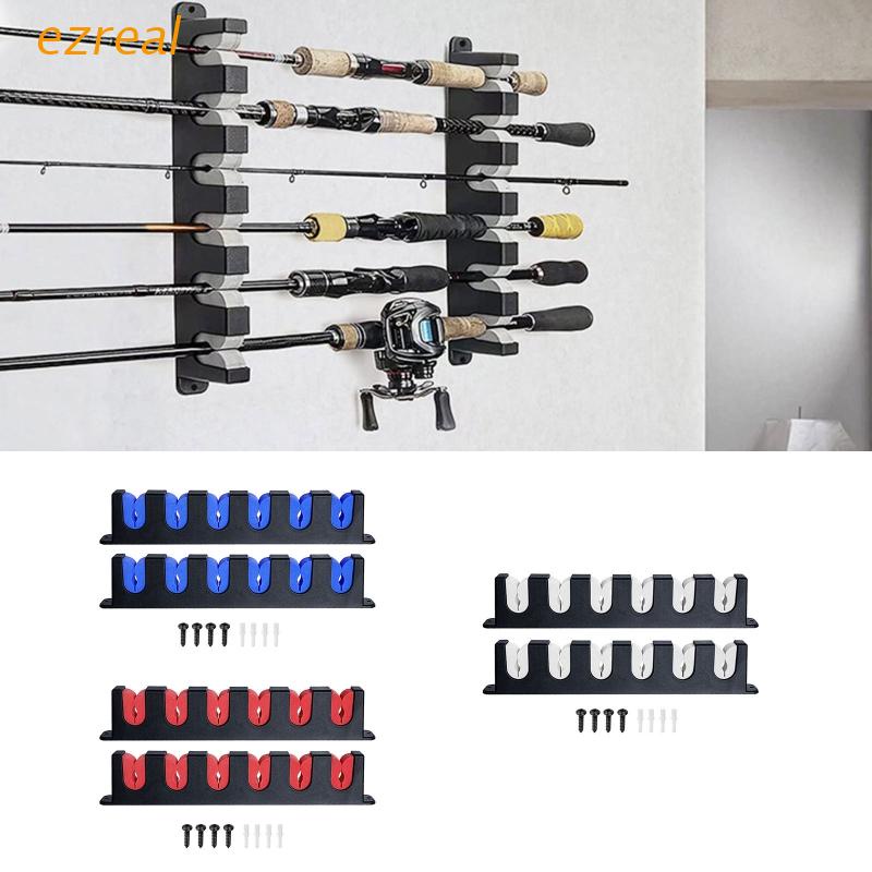 Giá Đỡ Cần Câu Cá Gắn Tường 6 Rãnh Dễ Lắp Đặt Tiện Dụng Cho Gara/Gara
