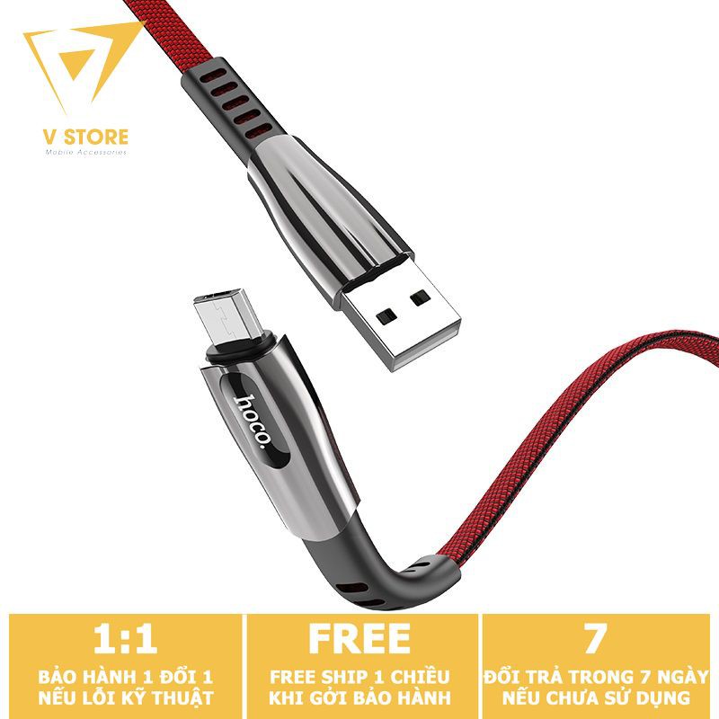 CÁP SẠC NHANH MICRO 2.4A HOCO U70 DÂY DÙ DẸT CHO ANDROID CHỐNG GÃY ĐỨT - 1M2 [HOCO ĐÀ NẴNG]