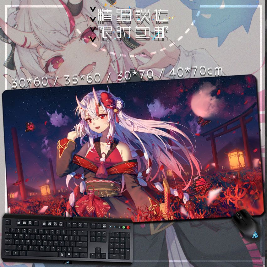 Miễn Phí Vận Chuyển Tấm Lót Chuột Bàn Phím Ngoại Cỡ In Hình Anime Chó vtuber vtuber Ayame