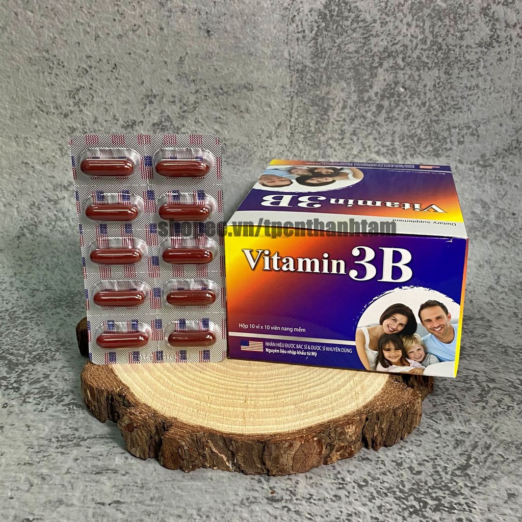 VITAMIN 3B  bổ sung vitamin nhóm B, hỗ trợ tăng sức đề kháng, sức khỏe, giảm suy nhược cơ thể - Hộp 100 viên