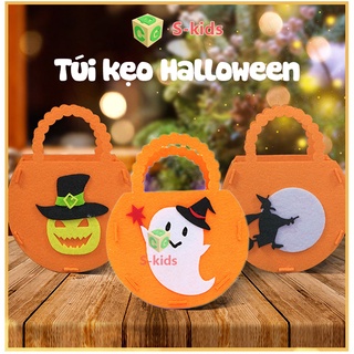 Đồ chơi Halloween S-kids, Túi đựng kẹo bí ngô tự lắp ráp bằng vải không dệt cho bé vui hóa trang