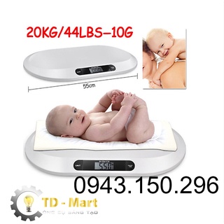 Cân điện tử cho bé sơ sinh baby scale ⚡️𝗕𝗛 𝟭𝟮 𝗧𝗛𝗔́𝗡𝗚⚡️ tải trọng tối đa 20kg - độ chính xác 10g - nhựa abs an toàn