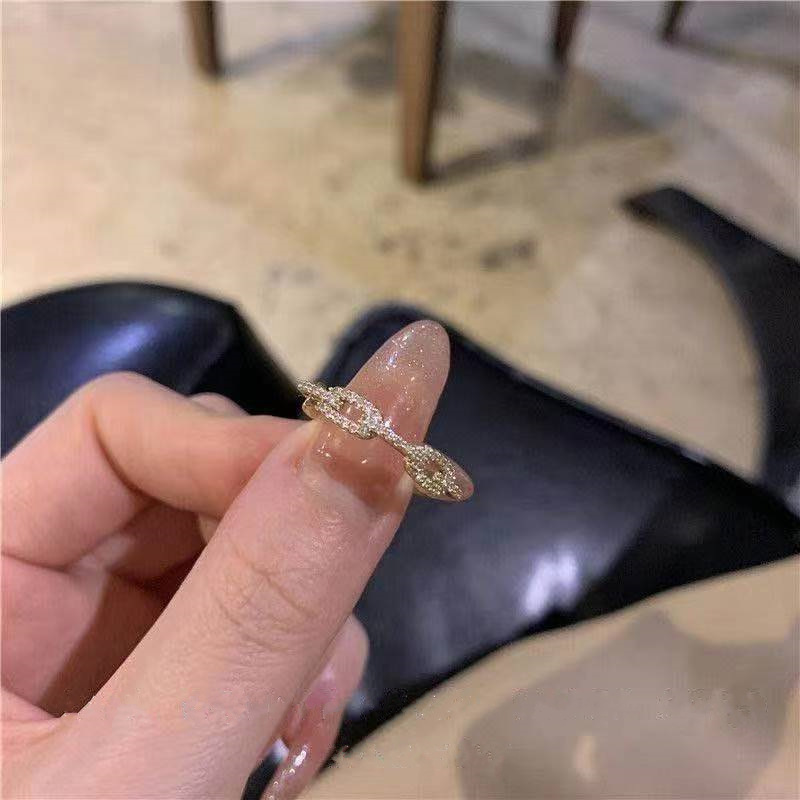 Korean open adjustable gold female ring