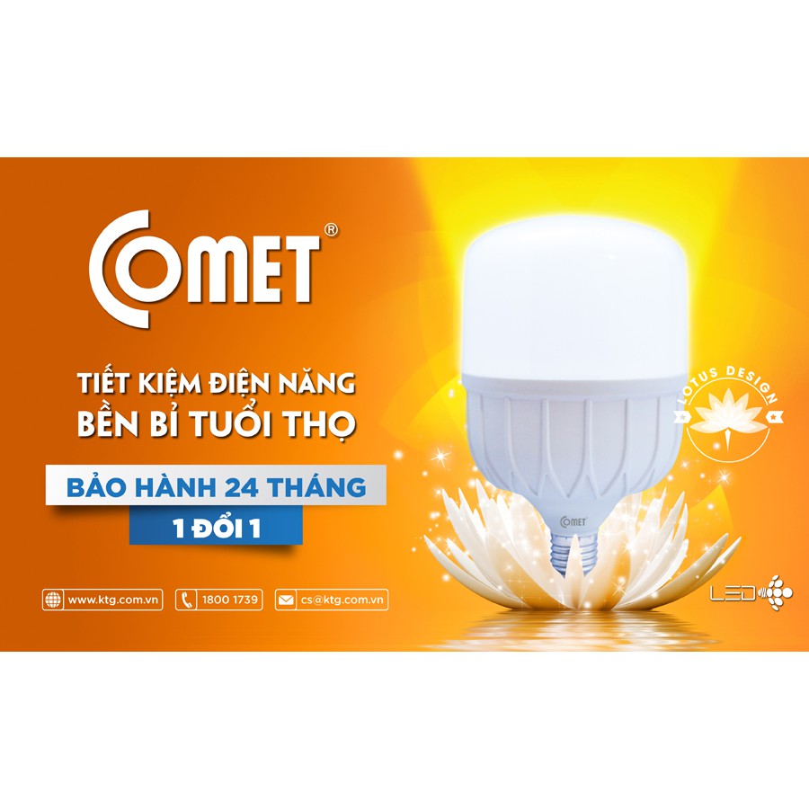 Bóng Đèn LED Trụ CS Lớn COMET CB04F 18W, 28W, 38W, BH 24 Tháng, Tiết kiệm điện, Chíp LED SMD, tuổi thọ 20.000 giờ