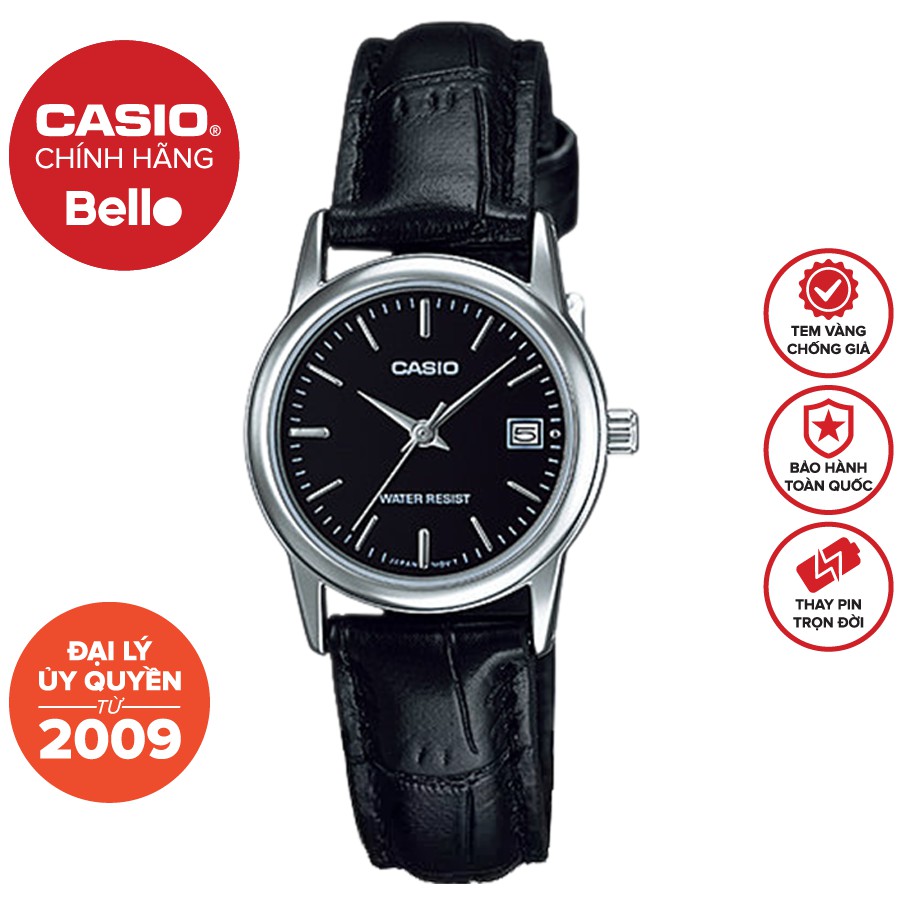 Đồng hồ Nữ dây da Casio LTP-V002 chính hãng bảo hành 1 năm Pin trọn đời