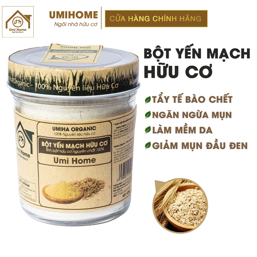 Bột Yến Mạch đắp mặt hữu cơ UMIHOME nguyên chất | Oat Powder 100% Organic 135G