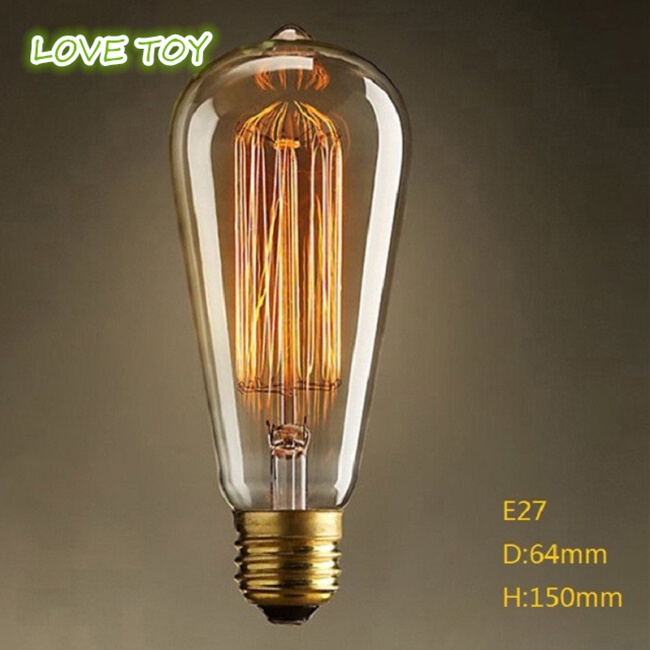 Bóng đèn Edison 40W E27 220-240V ánh sáng vàng phong cách retro dùng để trang trí nội thất