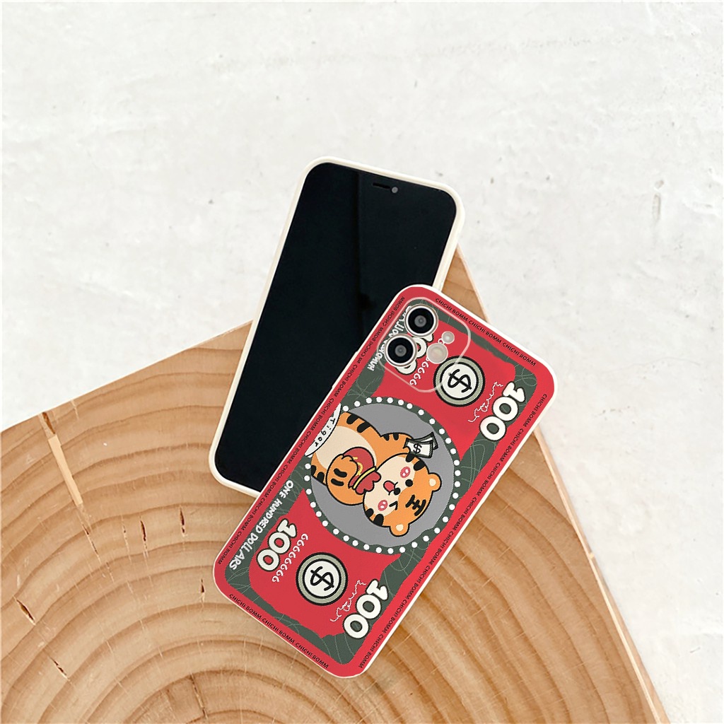 Ốp lưng iphone cạnh vuông Hổ dola dành cho iphone 6 đến 14promax - E176