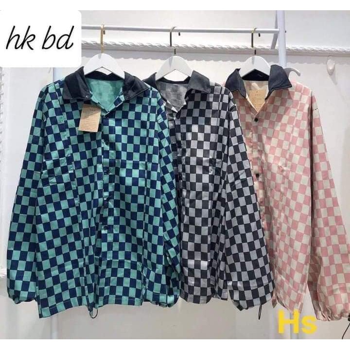 Áo Khoác Kaki In Ô Vuông - Áo Khoác Gió Chất Kaki | BigBuy360 - bigbuy360.vn