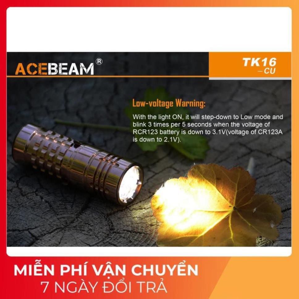 [HÀNG LOẠI A] ACEBEAM TK16 - Đèn pin EDC vật liệu hợp kim nhôm, độ sáng 1800lm, chiếu xa 338m, sử dụng 1 pin 116340 550