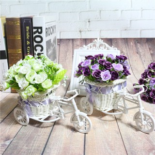 Giỏ hoa xe đạp - Cắm hoa giả, cây trang trí để bàn