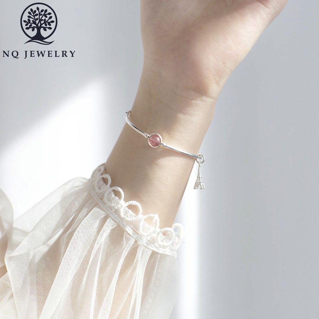 Lắc bạc phối charm tháp eiffel - NQ Jewelry