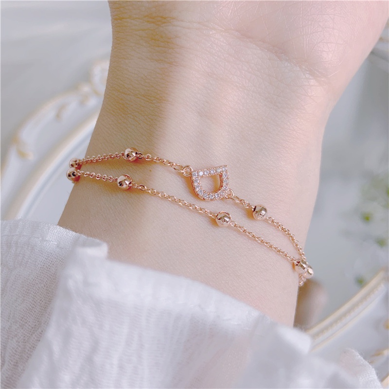 Korean version of simple sparkling zircon necklace rose gold zircon suitable for cold wind