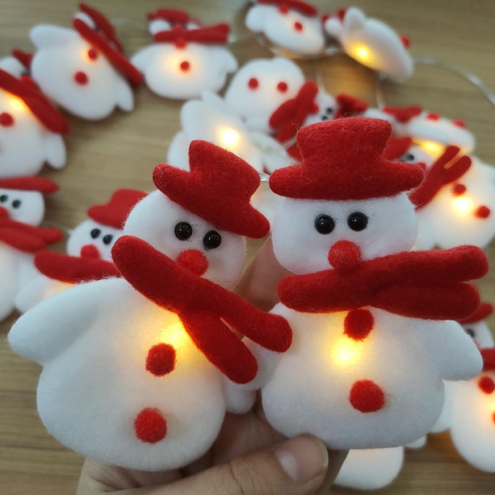 Dây đèn LED 10 bóng dài 1.6m hình người tuyết độc đáo trang trí giáng sinh năm mới