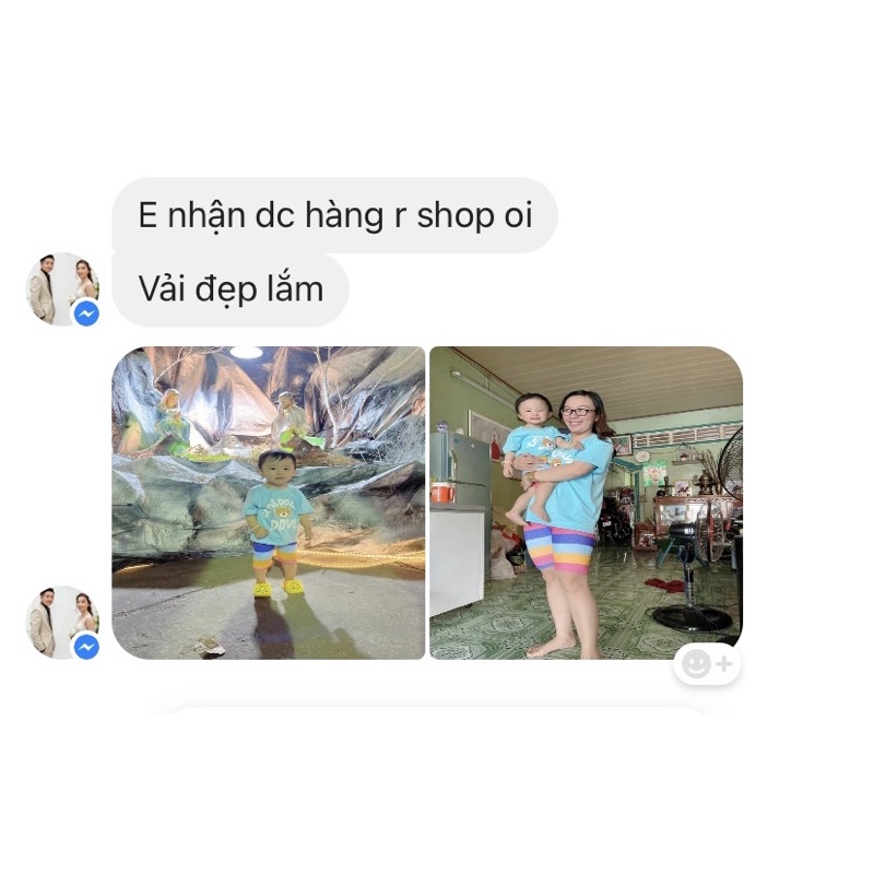 Đồ đôi mẹ và bé - đồ cặp, đồ gia đình quần cầu vồng  3 màu từ 8kg đến 65kg