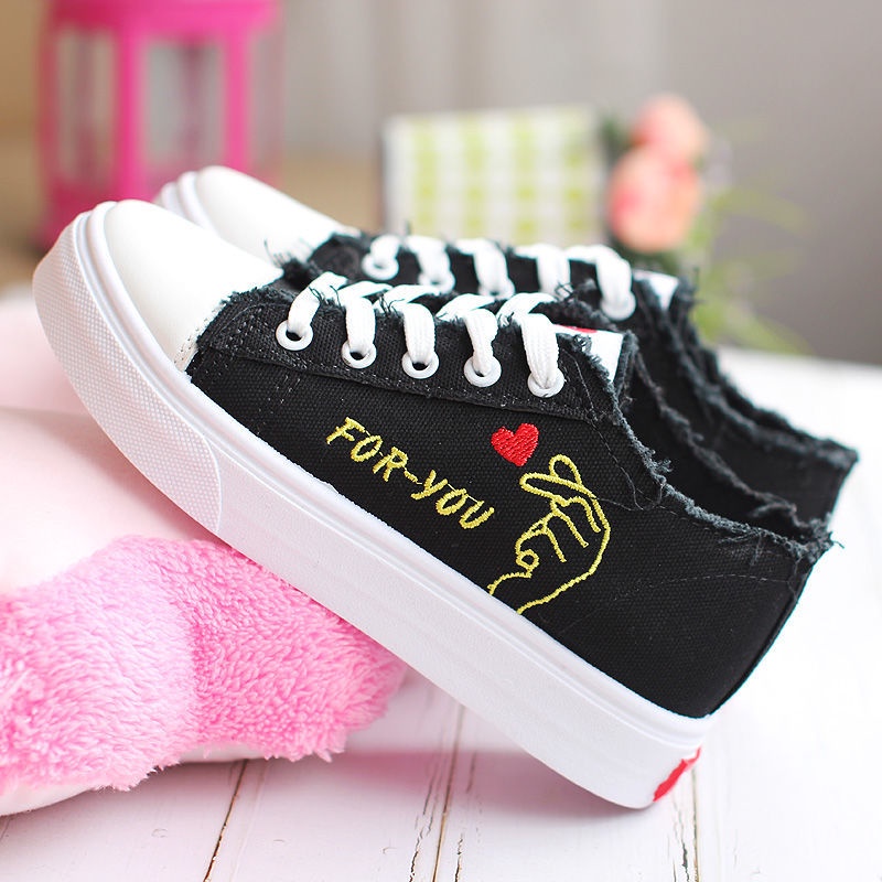 Giày Thể Thao Canvas Thoáng Khí Thời Trang Xuân Thu Cho Nữ