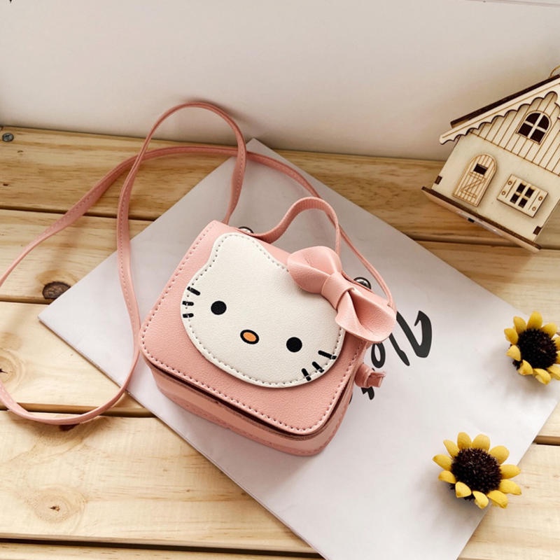 Túi Đeo Chéo Mini Hình Mèo Kitty Dễ Thương Cho Bé