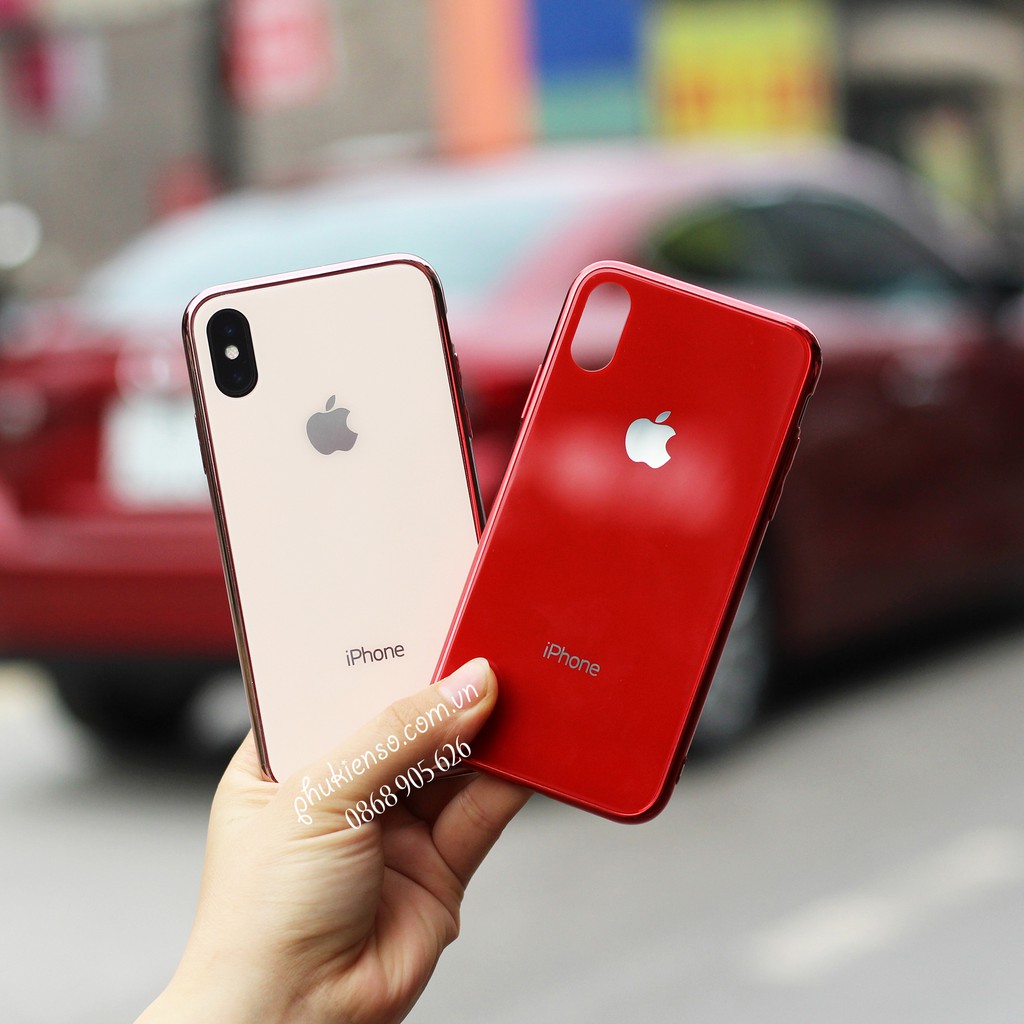 Ốp Lưng Kính Cường Lực Siêu Bền- Viền silicon đồng màu iPhone6/6s/7/7P/8P/X/XsMax 11 11Pro Max | WebRaoVat - webraovat.net.vn