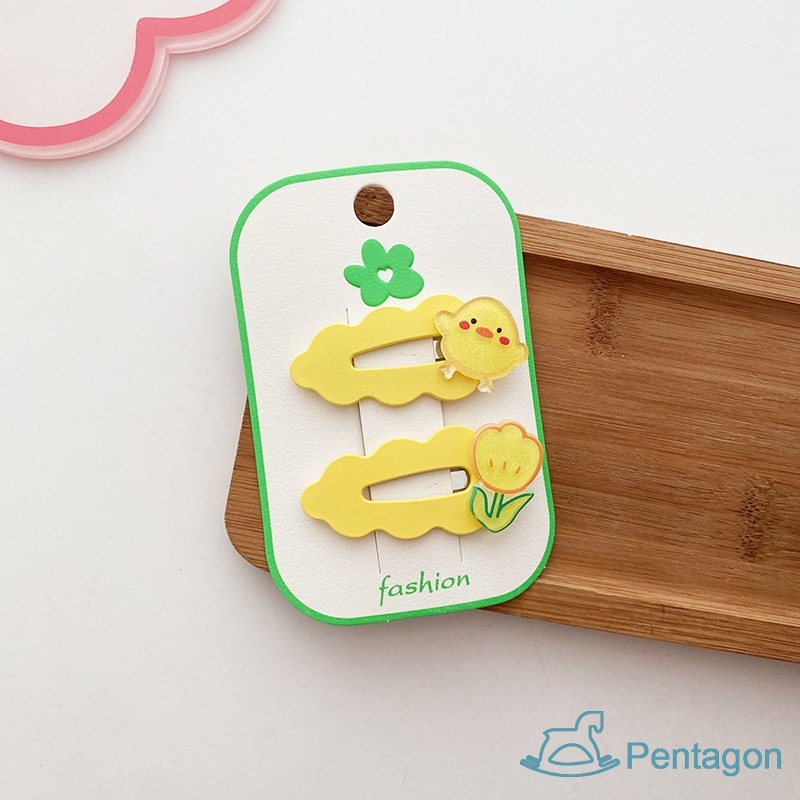 Set 2 Kẹp Tóc Nhựa Họa Tiết Đám Mây Dễ Thương Cho Bé Gái