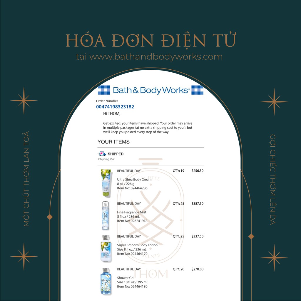 BEAUTIFUL DAY | Sản Phẩm Tắm Dưỡng Xịt Thơm Toàn Thân Bath &amp; Body Works