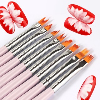 Set cọ vẽ hoa đủ mẫu | bộ 8 cây màu hồng