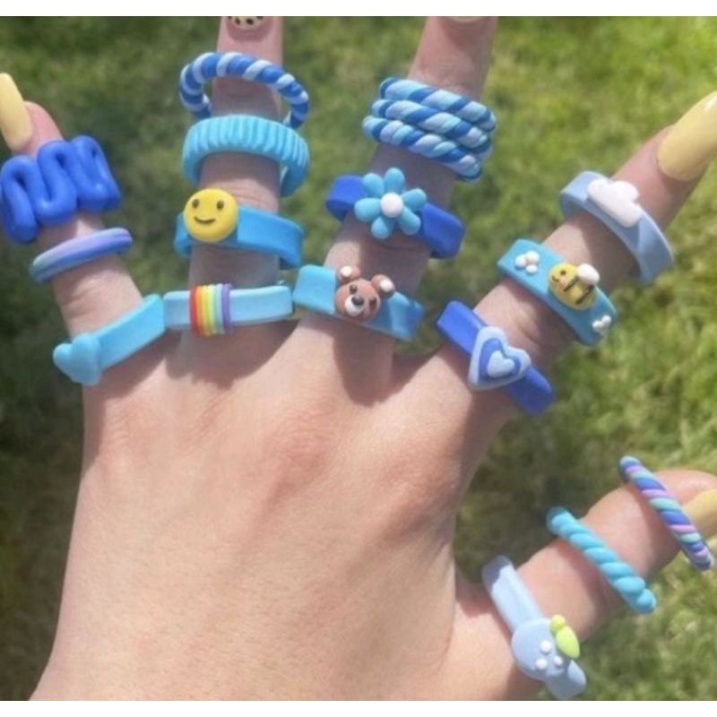Nhẫn Đất Sét Handmade Nhiều Màu Mùa Hè (ib chọn mẫu)