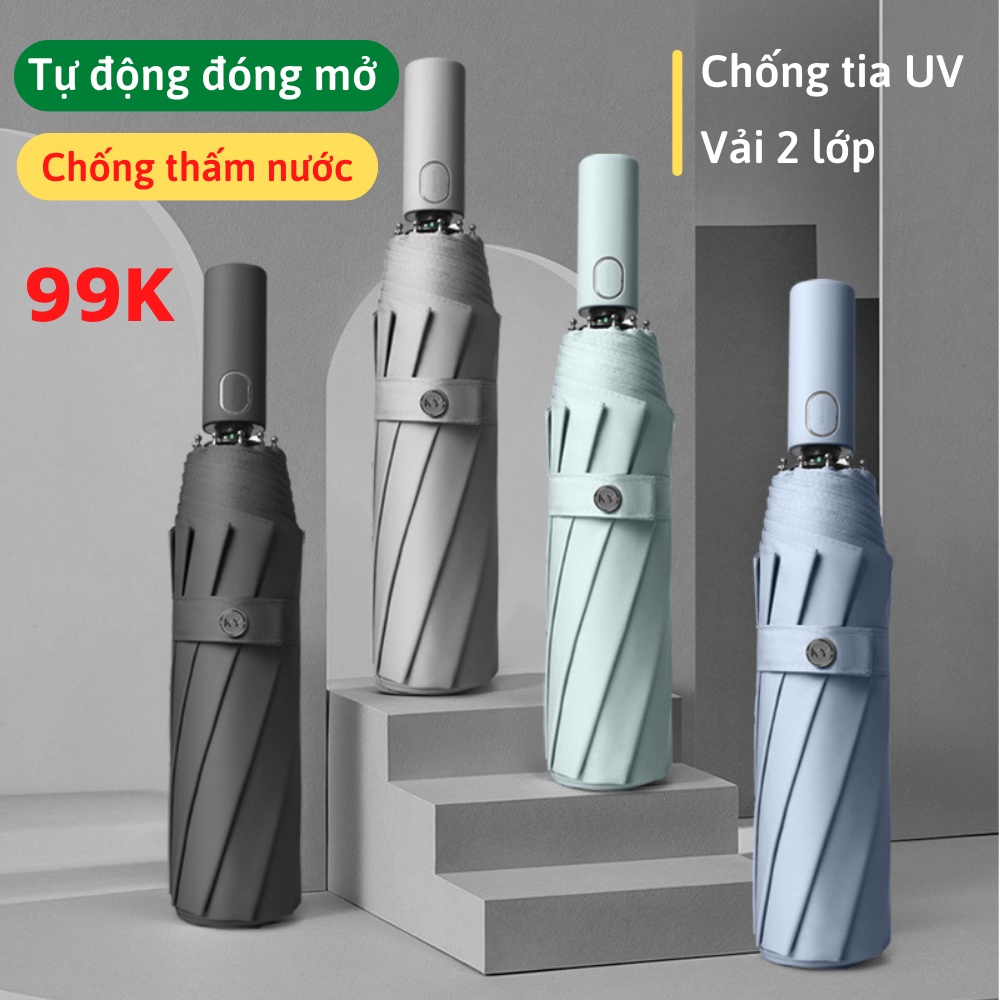 Ô dù che mưa đi nắng tự động xếp gấp gọn chống UV cao cấp cho ô tô xe hơi TIME HOME