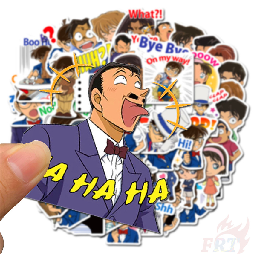 Set 50 miếng dán chống nước in hình Conan Kudou Shinichi Mouri Ran Haibara Ai