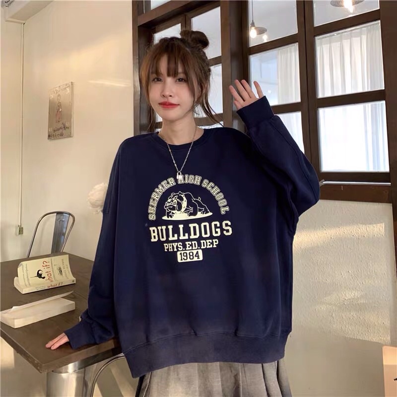 Áo Nỉ Sweater Nam Nữ BULLDOGS, Form rộng, chất nỉ da cá dày dặn- Hàng QC | BigBuy360 - bigbuy360.vn