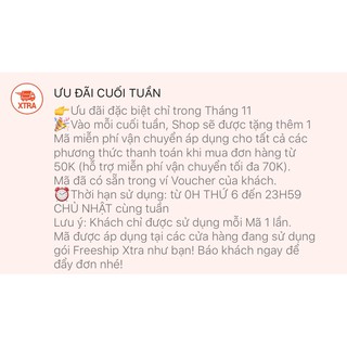 Freeship đơn từ 50k. Giảm phí ship 70k cho đơn 300k