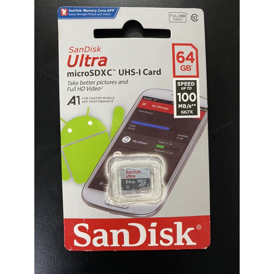 Thẻ nhớ MicroSDHC SanDisk Ultra 32GB 64G Class 10