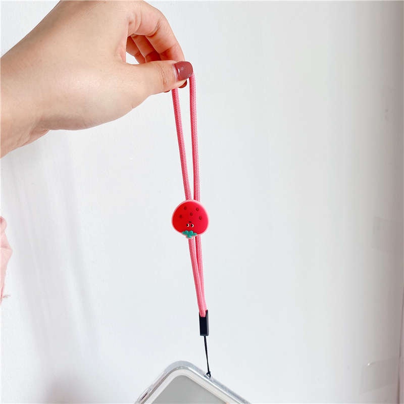 Dây đeo silicon họa tiết trái cây dễ thương trang trí điện thoại ví chìa khóa
